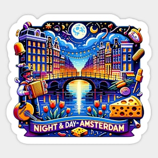 Amsterdam at Twilight Sticker Sticker